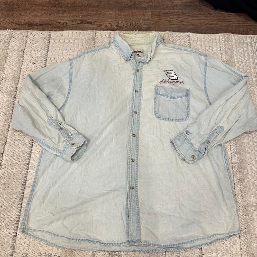 CHASE AUTHENTICS Men's #8 Dale Earnhardt Jr. Denim Shirt Size 2XL